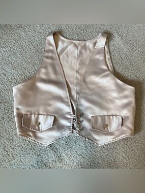 Satin Champagne Cropped Vest
